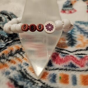 666 Angel Number Bracelet White Burgundy